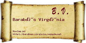 Barabás Virgínia névjegykártya